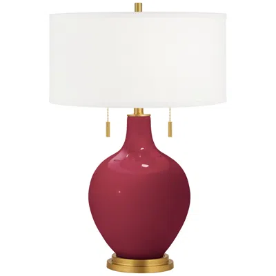 Color Plus Toby Brass 28" High Antique Red Table Lamp