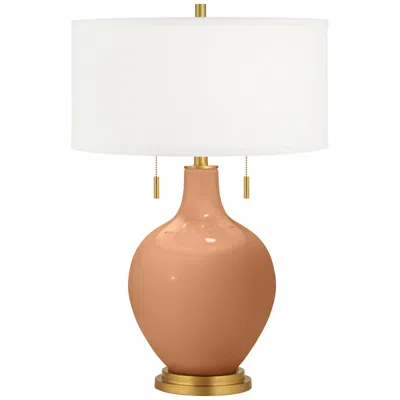 Color Plus Toby Brass 28" High Burnt Almond Table Lamp