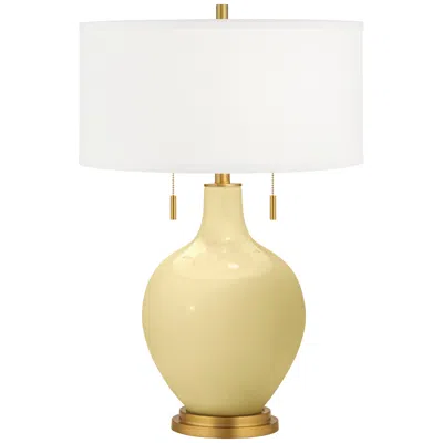 Color Plus Toby Brass 28" High Butter Up Yellow Table Lamp