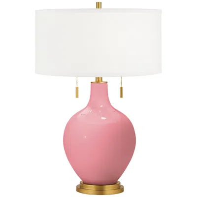 Color Plus Toby Brass 28" High Haute Pink Table Lamp