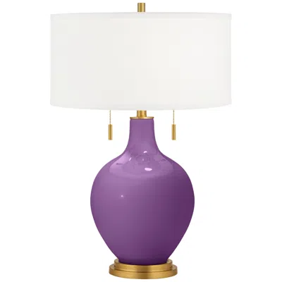 Color Plus Toby Brass 28" High Modern Passionate Purple Table Lamp