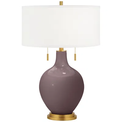 Color Plus Toby Brass 28" High Poetry Plum Purple Table Lamp
