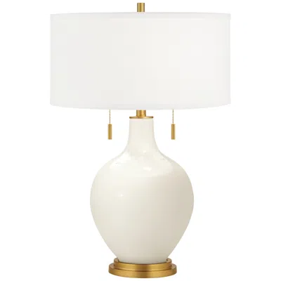 Color Plus Toby Brass 28" West Highland White Glass Table Lamp