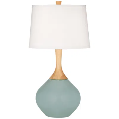Color Plus Wexler 31" Aqua-sphere Blue Modern Table Lamp
