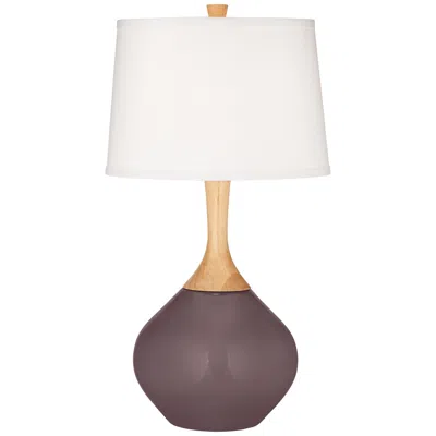 Color Plus Wexler 31" Fog Linen Shade Poetry Plum Purple Table Lamp