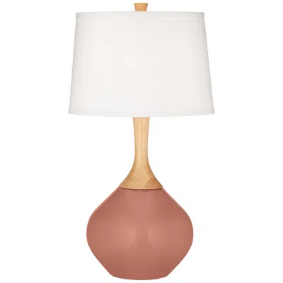 Color Plus Wexler 31" Fog Linen Shade With Rojo Dust Table Lamp