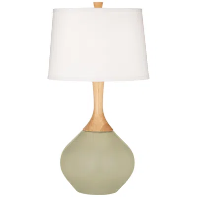 Color Plus Wexler 31" High Linen Shade And Sage Green Table Lamp