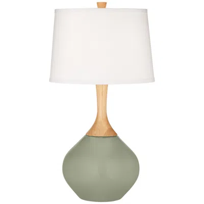 Color Plus Wexler 31" Linen Shade Evergreen Fog Green Table Lamp