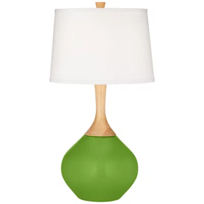 Color Plus Wexler 31" Modern Glass Rosemary Green Table Lamp