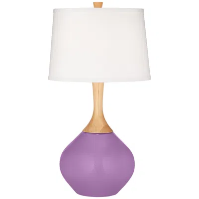 Color Plus Wexler 31" White Shade African Violet Purple Table Lamp