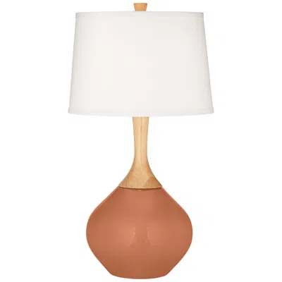 Color Plus Wexler 31" White Shade Baked Clay Brown Modern Table Lamp