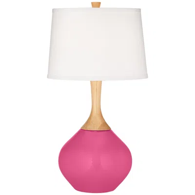 Color Plus Wexler 31" White Shade Blossom Pink Modern Table Lamp