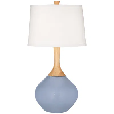 Color Plus Wexler 31" White Shade Blue Sky Table Lamp