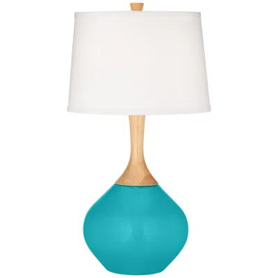 Color Plus Wexler 31" White Shade Coastal Surfer Blue Table Lamp