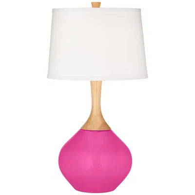 Color Plus Wexler 31" White Shade Fuchsia Pink Table Lamp