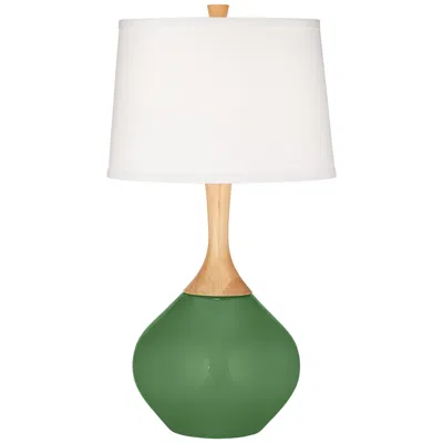 Color Plus Wexler 31" White Shade Garden Grove Green Modern Table Lamp