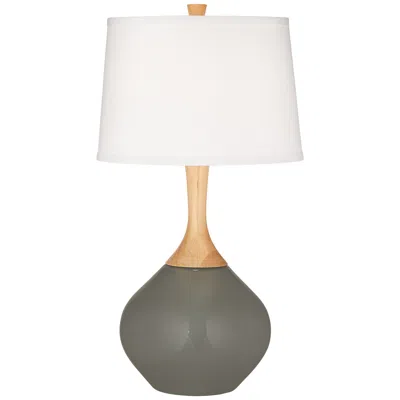 Color Plus Wexler 31" White Shade Gauntlet Gray Modern Table Lamp
