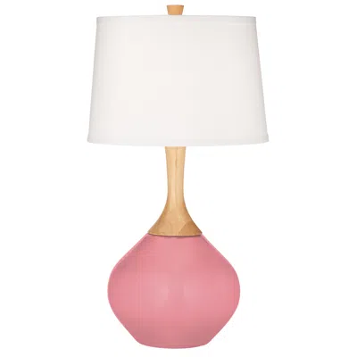 Color Plus Wexler 31" White Shade Haute Pink Table Lamp