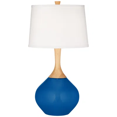 Color Plus Wexler 31" White Shade Hyper Blue Modern Table Lamp