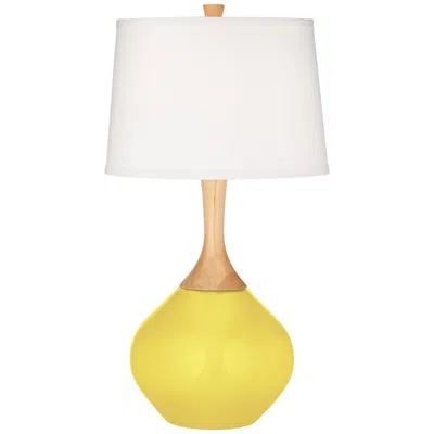 Color Plus Wexler 31" White Shade Lemon Twist Yellow Table Lamp