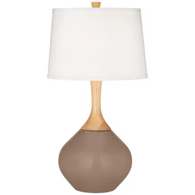 Color Plus Wexler 31" White Shade Mocha Brown Modern Table Lamp