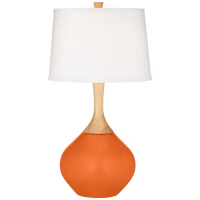 Color Plus Wexler 31" White Shade Modern Invigorate Orange Table Lamp
