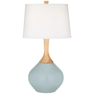 Color Plus Wexler 31" White Shade Modern Rain Blue Table Lamp