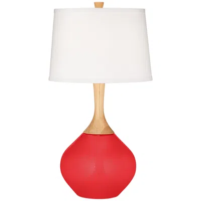 Color Plus Wexler 31" White Shade Poppy Red Modern Table Lamp