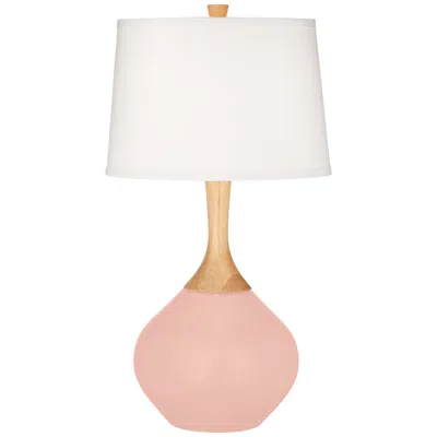 Color Plus Wexler 31" White Shade Rose Pink Table Lamp