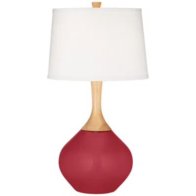 Color Plus Wexler 31" White Shade Samba Red Table Lamp