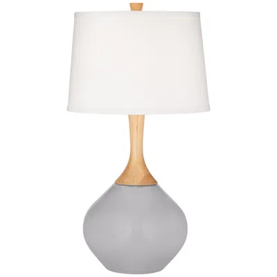Color Plus Wexler 31" White Shade Swanky Gray Table Lamp
