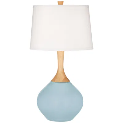 Color Plus Wexler 31" White Shade Vast Sky Blue Table Lamp