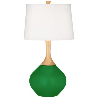 Color Plus Wexler 31" White Shade With Envy Green Table Lamp