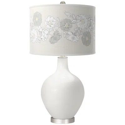 Color Plus Winter White Rose Bouquet Ovo Table Lamp