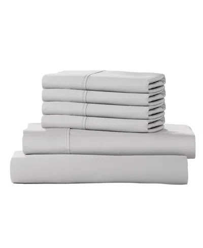 Color Sense 1200-thread Count Cotton Blend 6-piece Sheet Set, Queen In Silver