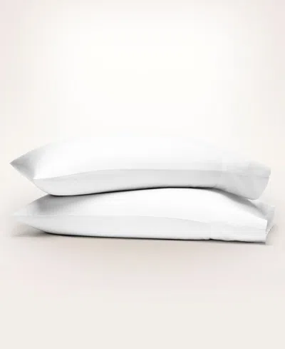 Color Sense 300 Thread Count 100% Cotton Sateen Pillowcase Set, King In White