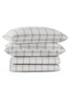 Color Sense Brushed Cool Crisp Percale Printed 3-pc. Sheet Set, Twin Xl In Gray