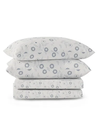 Color Sense Brushed Cool Crisp Printed Cotton 4-pc. Sheet Set, Full