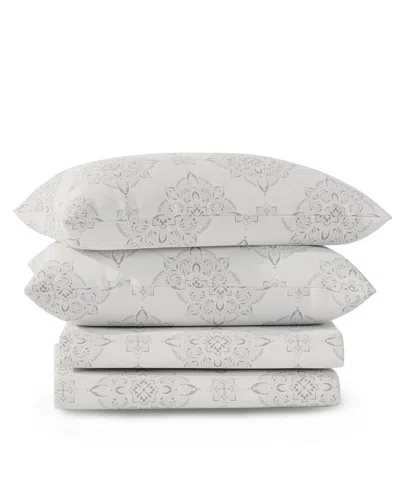 Color Sense Brushed Cool Crisp Printed Cotton 4-pc. Sheet Set, Queen