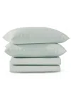 Color Sense Brushed Cool Crisp Solid Cotton 3-pc. Sheet Set, Twin Xl In Green