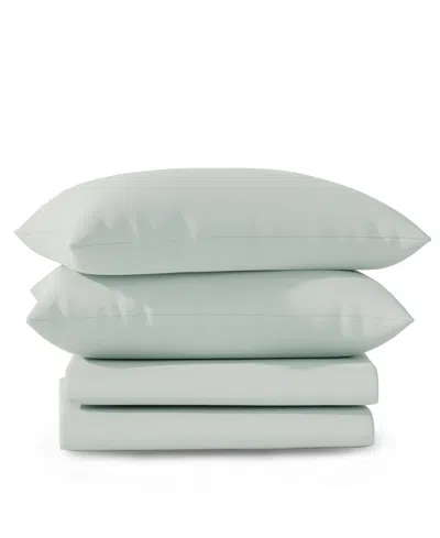 Color Sense Brushed Cool Crisp Solid Cotton 3-pc. Sheet Set, Twin Xl In Green