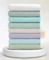 Color Sense Brushed Cool Crisp Solid Cotton Sheet Sets In Blue