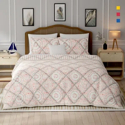 Color Sense Traditional Utility  100% Cotton Percale Printed Lodi 3-piece Quilt Set
