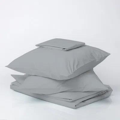 Color Sense Wrinkle Resistant Brushed Cotton Blend Lightweight Sheet Set In Light Grey