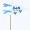 Color Shout Alpha Delta Pi Heart Stud Enamel Earrings On Sorority Pennant Flag In Gold