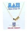 Color Shout Alpha Delta Pi Sorority Gold Heart Necklace In Gold