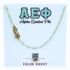 Color Shout Alpha Epsilon Phi Greek Letter Side Set Necklace In Gold