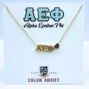 Color Shout Alpha Epsilon Phi Sorority Gold Heart Necklace In Gold