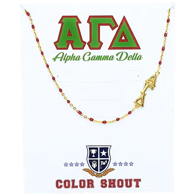 Color Shout Alpha Gamma Delta Greek Letter Side Set Necklace In Gold