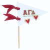 Color Shout Alpha Gamma Delta Heart Stud Enamel Earrings On Sorority Pennant Flag In Brown